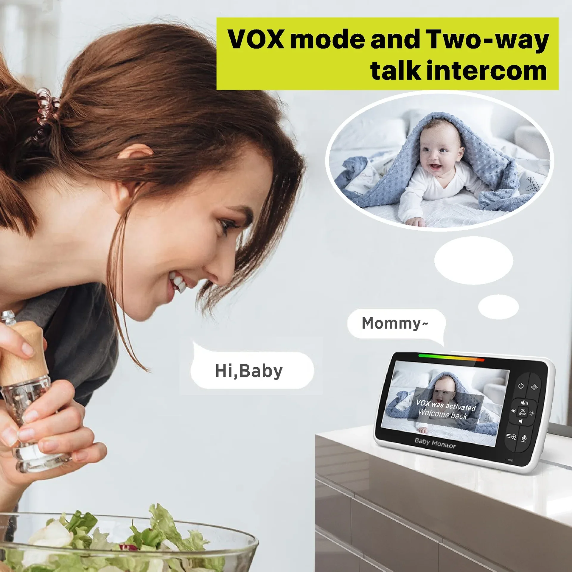 5,0 pollici Video Baby Monitor - Audio Music Kids recensione e prezzo